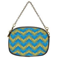 Blue And Yellow Chain Purses (two Sides) 