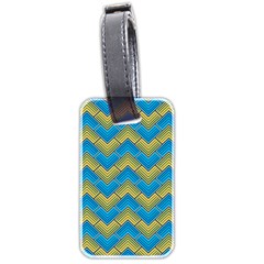 Blue And Yellow Luggage Tags (two Sides) by FunkyPatterns