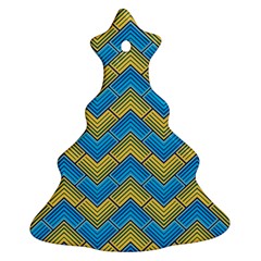 Blue And Yellow Ornament (christmas Tree)