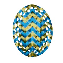 Blue And Yellow Ornament (oval Filigree) 