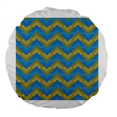 Blue And Yellow Large 18  Premium Round Cushions