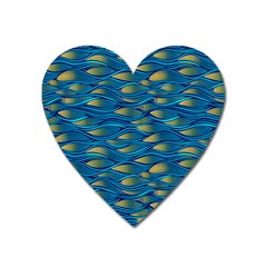 Blue Waves Heart Magnet by FunkyPatterns