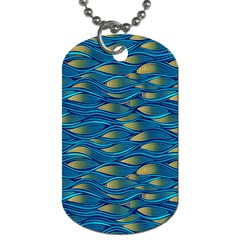 Blue Waves Dog Tag (two Sides) by FunkyPatterns