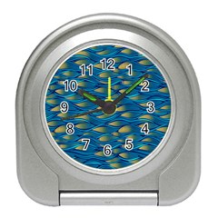 Blue Waves Travel Alarm Clocks by FunkyPatterns