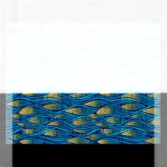 Blue Waves Rectangular Jigsaw Puzzl by FunkyPatterns