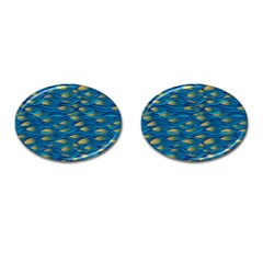 Blue Waves Cufflinks (oval) by FunkyPatterns