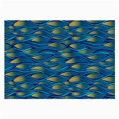 Blue Waves Large Glasses Cloth by FunkyPatterns