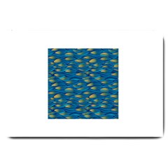 Blue Waves Large Doormat  by FunkyPatterns