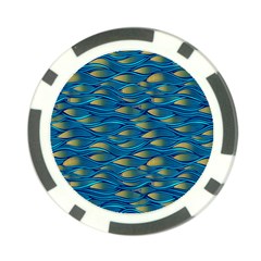 Blue Waves Poker Chip Card Guards (10 Pack)  by FunkyPatterns