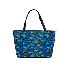 Blue Waves Shoulder Handbags by FunkyPatterns