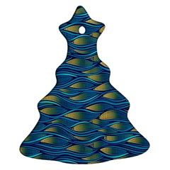 Blue Waves Christmas Tree Ornament (2 Sides)