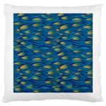 Blue Waves Large Cushion Case (Two Sides) Front