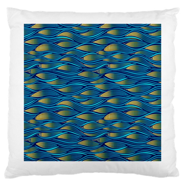 Blue Waves Large Cushion Case (Two Sides)