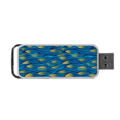 Blue Waves Portable Usb Flash (one Side) by FunkyPatterns