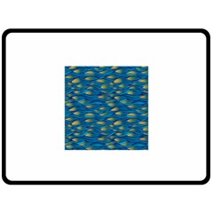 Blue Waves Double Sided Fleece Blanket (large)  by FunkyPatterns