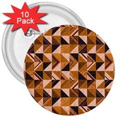 Brown Tiles 3  Buttons (10 Pack) 