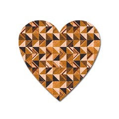 Brown Tiles Heart Magnet by FunkyPatterns