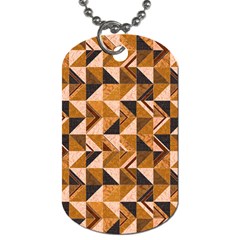 Brown Tiles Dog Tag (one Side) by FunkyPatterns