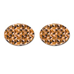 Brown Tiles Cufflinks (oval) by FunkyPatterns