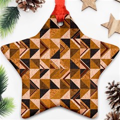 Brown Tiles Star Ornament (two Sides)  by FunkyPatterns