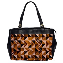 Brown Tiles Office Handbags by FunkyPatterns