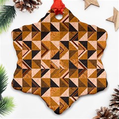 Brown Tiles Ornament (snowflake)  by FunkyPatterns