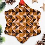 Brown Tiles Snowflake Ornament (2-Side) Front