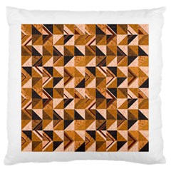 Brown Tiles Large Flano Cushion Case (one Side)