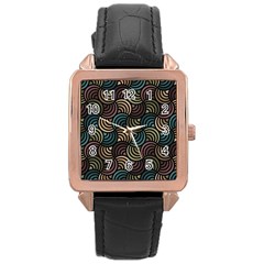 Glowing Abstract Rose Gold Leather Watch  by FunkyPatterns