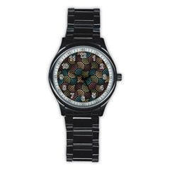 Glowing Abstract Stainless Steel Round Watch by FunkyPatterns