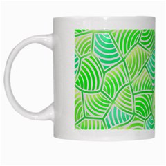 Green Glowing White Mugs by FunkyPatterns