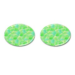 Green Glowing Cufflinks (oval) by FunkyPatterns