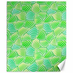 Green Glowing Canvas 8  X 10  by FunkyPatterns