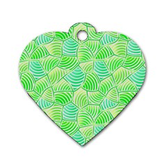 Green Glowing Dog Tag Heart (one Side) by FunkyPatterns