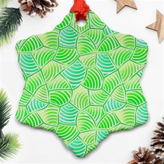 Green Glowing Snowflake Ornament (2-side)