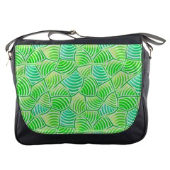 Green Glowing Messenger Bags by FunkyPatterns