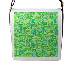 Green Glowing Flap Messenger Bag (l)  by FunkyPatterns