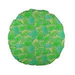 Green Glowing Standard 15  Premium Flano Round Cushions Front