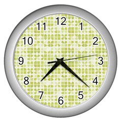 Pastel Green Wall Clocks (silver)  by FunkyPatterns