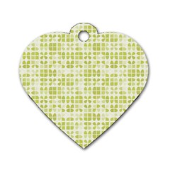 Pastel Green Dog Tag Heart (one Side) by FunkyPatterns