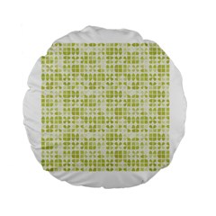 Pastel Green Standard 15  Premium Round Cushions by FunkyPatterns