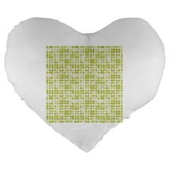 Pastel Green Large 19  Premium Heart Shape Cushions by FunkyPatterns