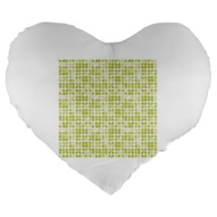 Pastel Green Large 19  Premium Flano Heart Shape Cushions