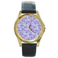 Pastel Purple Round Gold Metal Watch