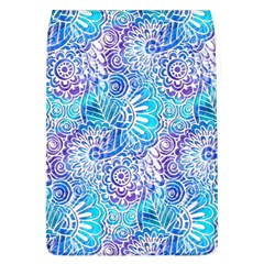 Boho Flower Doodle On Blue Watercolor Flap Covers (l)  by KirstenStar