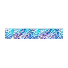 Boho Flower Doodle On Blue Watercolor Flano Scarf (mini) by KirstenStar