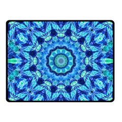 Blue Sea Jewel Mandala Fleece Blanket (Small)