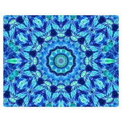 Blue Sea Jewel Mandala Double Sided Flano Blanket (Medium)