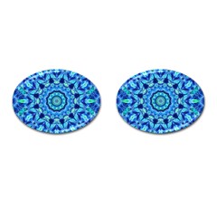 Blue Sea Jewel Mandala Cufflinks (Oval)