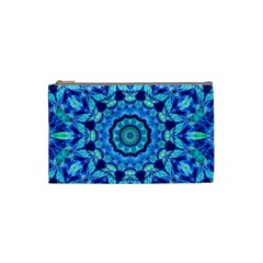 Blue Sea Jewel Mandala Cosmetic Bag (Small)